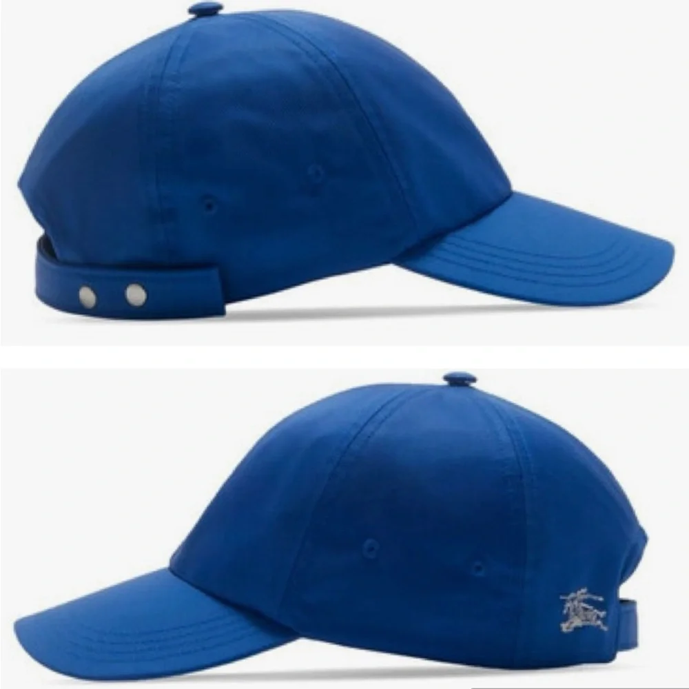 BURBERRY 2025 ACCESSORY IS A BASEBALL CAP! BRIGHT BLUE WITH EMBROIDERED LOGO - Picture 13 of 14